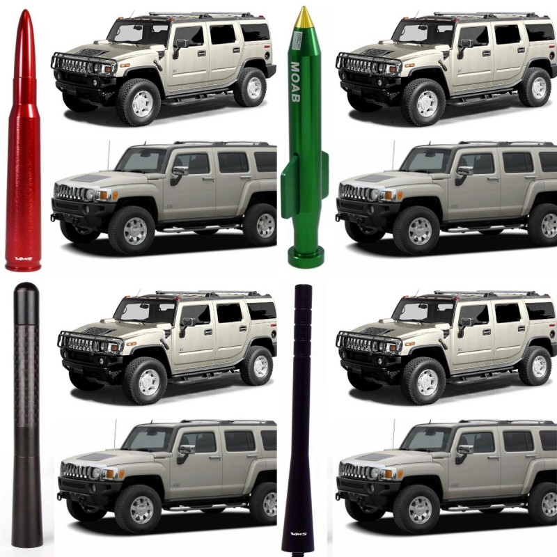 VMS RACING Brass 50 Caliber Bullet Antenna for Hummer H2