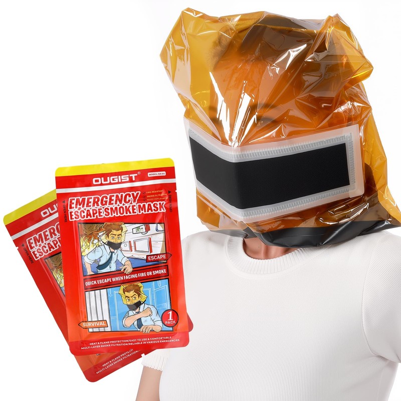 ougist Anti-Fire Emergency Escape Smoke Mask 2 Pack, Dust and