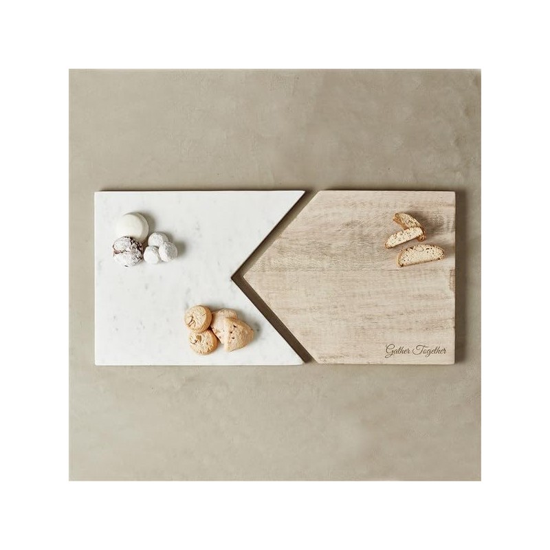 Things Remembered Engraved Wood and Marble Two Piece Pastry Board