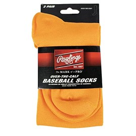 Rawlings Baseball / Fastpitch Softball Socks | 2 Pair | Orange | Small
