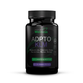 Premium Wellness ADPTO KLM - Hongos adaptgenos con 60 cpsulas - Melena de Len, Cordyceps, Chaga, Cola de Pavo, Shiitake y Maitake - Energa, Enfoque y 