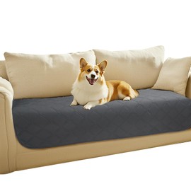 Luciphia 100% Waterproof Couch Cover Blanket for Dogs Anti-Slip Pet Couch Protector Sofa Mat Puppy Cat Blanket with Non-Slip Bottom, Grey, 30x70 Inch