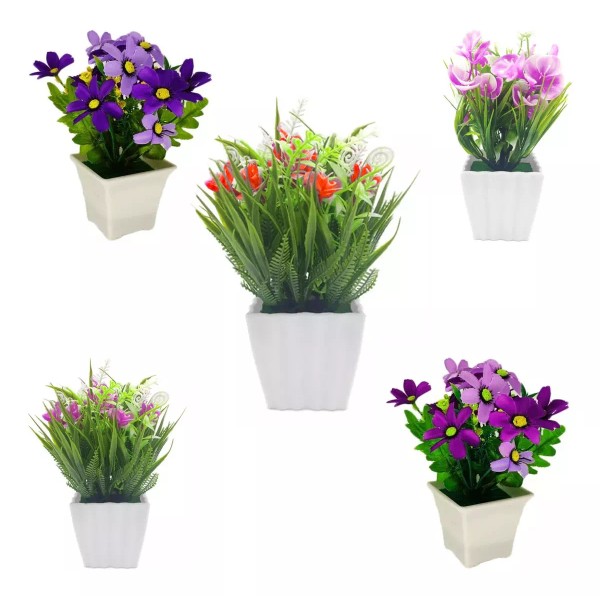 Importeek 5pz Arreglo Floral Artificial Flores Planta Decoracion Ramo