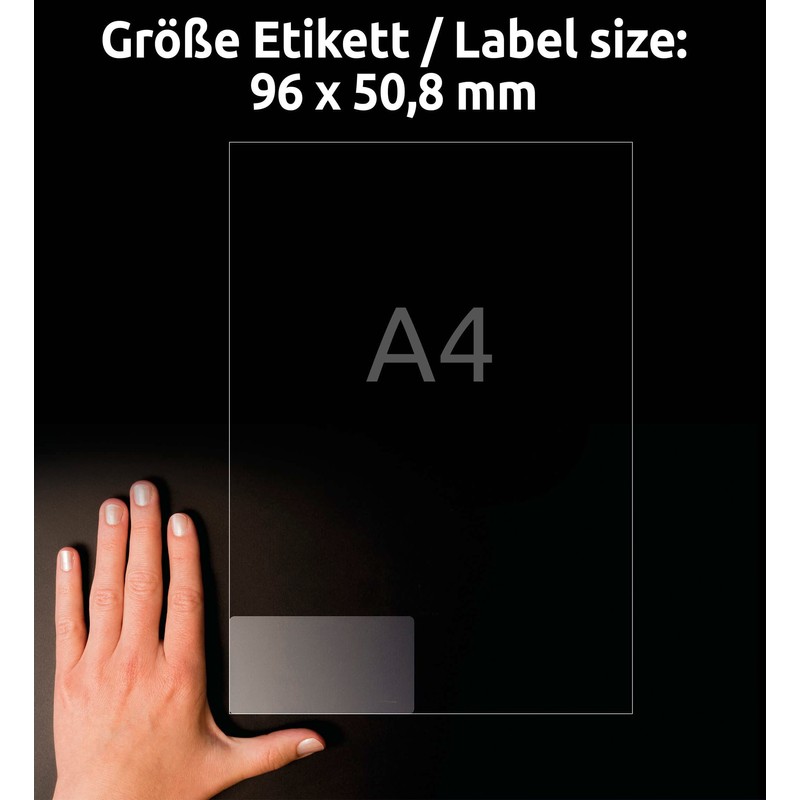Avery Zweckform L7783-25 Crystal Clear Labels 96 x 50.8 mm
