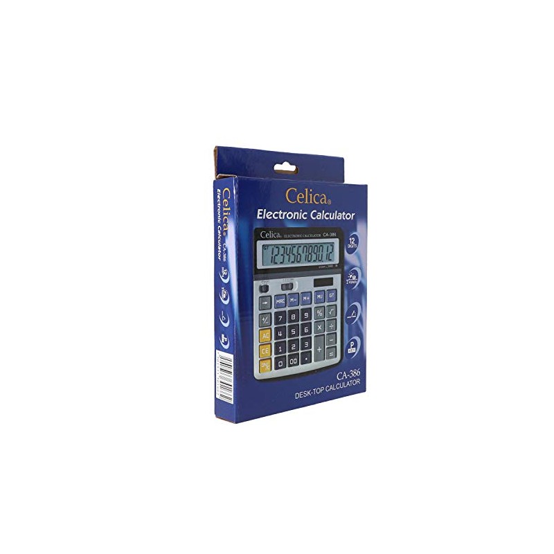 Celica CA-386 Calculadora de Escritorio con Pantalla de 12 Dígitos,