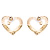 ACCESSORIESFOREVER Women Valentines Jewelry Crystal Rhinestone Chic Open Heart Earrings