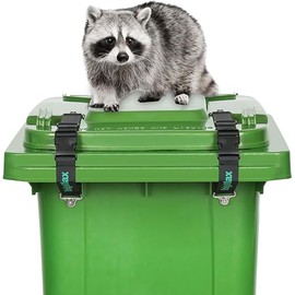 Trash Can Locks for Animals, Raccoon Bear Proof Trash Can Lock, Easy to Install, Long Lasting Strap Lid Garbage Can Lock for Out Door Garbage Can - 2PCS