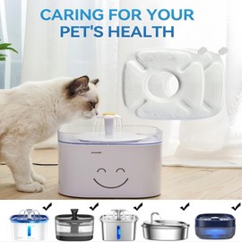 16 Pcs Cat Fountain Replacement Filters,8 Pack Cat Water Fountain Filters And 8 Pack Pre-Filter Sponges for 67oz, 95oz, 135oz Automatic Pet Fountain Dog Water Fountain