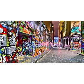 Yeele 15x8ft Urban Graffiti Photography Background Street Cartoon Graffiti Wall Retro Backdrop 80'S 90'S Fashion Hip Hop Style Backdrop Party Decorations Kids Adult Portrait Photo Shoot Studio Props