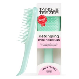 Tangle Teezer Mini Ultimate Detangler Fine and Fragile - For Wet & Dry Hair - Detangling Brush for Thin & Fine Hair - Perfect Brush For Kids & Travel - Jade Lagoon