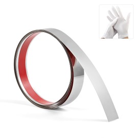 Bnell Flexible Molding & Wall Trim,Peel and Stick Trim Molding, Stainless Steel Metalized Mirror Like Design,Self Adhesive Molding Trim,(10Ft x 1.18inch, Silvery)