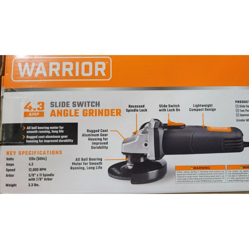 warrior 4-1/2 In Warrior Angle Grinder With Slide Switch 4.3