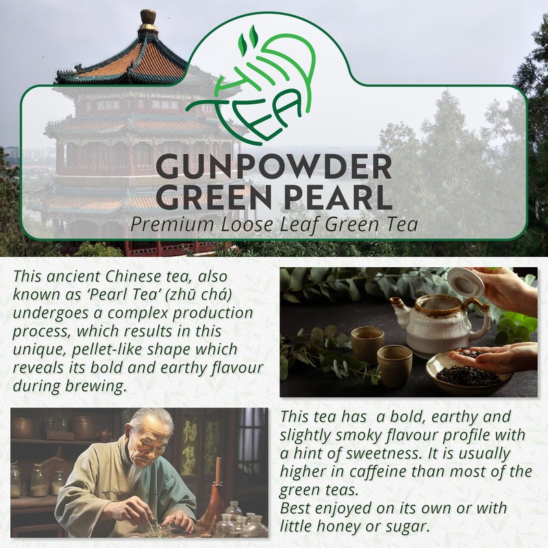 Gunpowder Green Pearl Loose Leaf Green Tea – Chinese Pearl