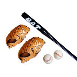 Kids & Adult Baseball Set C (Glove, Bat, Ball Included) Glove 26 + Glove 32 + Bat 71 + Baseball 2