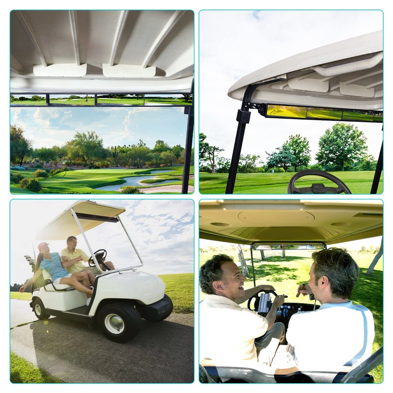 10L0L Golf Cart 4-Panel Wide Angle Rear View Mirror -