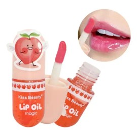 Lip Oil Magic Kiss Beauty Gloss Labial Brillo Aroma 3pz F Rosa                                                                                        