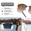 MEETSUN Retro Semi Rimless Polarized Sunglasses for Men Women Classic