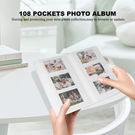 Aisnyho Instant Film Accessory Kit for Instax Mini LiPlay 12 11 9 8+ 8 evo 99 SE 40 90 70 50S 26 25 7S Camera + Album / Film Sticker / Mini Frame / Hanging Frame, Clay white