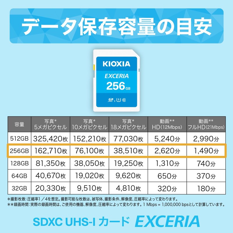 KIOXIA KLNEA256G Former Toshiba Memory SD Card, 256 GB, SDXC,