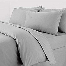 Extra Large Grey Percale Pillowcase Pair "22 x 31"