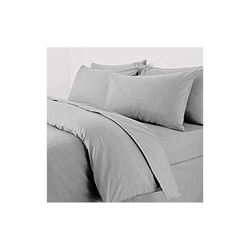 Extra Large Grey Percale Pillowcase Pair "22 x 31"