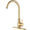 Kohonby Brushed Gold Kitchen Faucet ，Modern High Arc Bar Sink