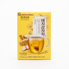 No Brand Jerusalem Artichoke Tea Bag 돼지감자 차 - Korean Infusion Tea, 100% Domestic, Aromatic, Flavorful Tea Bags Variety Pack, Hot, Cold Tea-Drink with Earthy, Sweet & Bitter Notes | 1.2g x 16 Tea-Bags