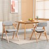 HOMEFUN Folding Chairs with Armrest, Wooden Stackable Dining Chairs with
