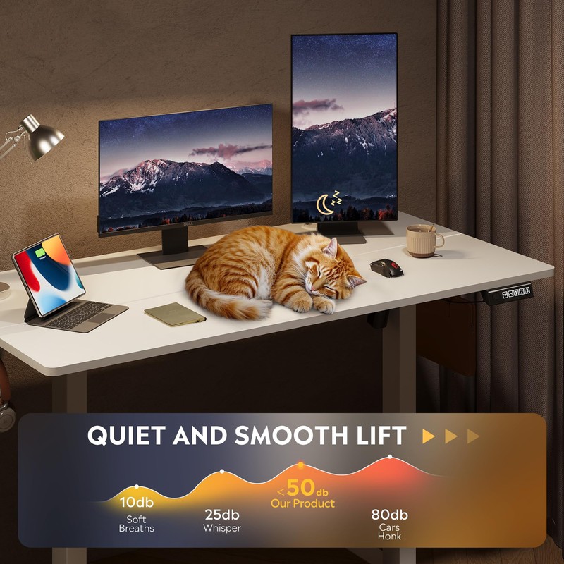 DEVAISE 48 Inch Electric Standing Desk, 3 Adjustable Height Stand