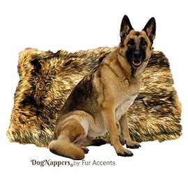 Fur Accents DogNappers Dog Bed Cat Mat Pet Pad - Luxury Padded Medium Wolf Faux Fur - Sheepskin Area Rug - Design Pet Accessories USA (18''x20'' XS)