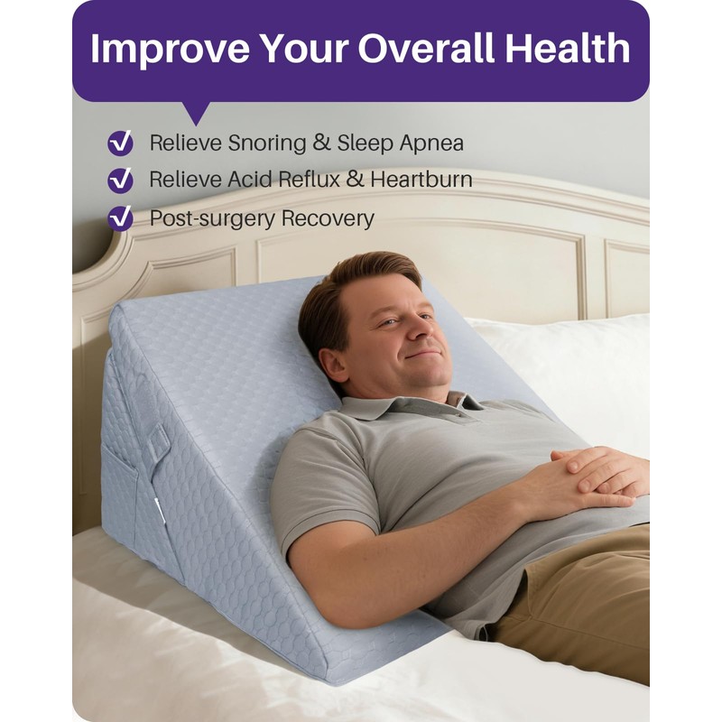 Kekoy Adjustable 9 & 12 Inch Wedge Pillow for Sleeping