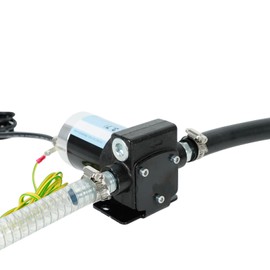 BLACKHORSE-RACING Self Priming 12V DC 3.7GPM Gasoline Diesel Oil Transfer Pump w/Hoses & Nozzle Kit, Reversible Pumping, Overheat Protection, for Gasoline Diesel Dual Fuel