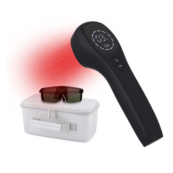 YJT Red Light Therapy Device for Pain Relief, Joint and Muscle Pain Reliever, Infrared Light with 650nm and 808nm (Two*808nm) (Black)
