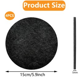 Pack of 4 Large Felt Coasters, Felt Underlay for Pots, Glasses, Vases and Bowls, Table Protector, Table Coasters, Protective Mat Made of Robust Felt (15 cm)