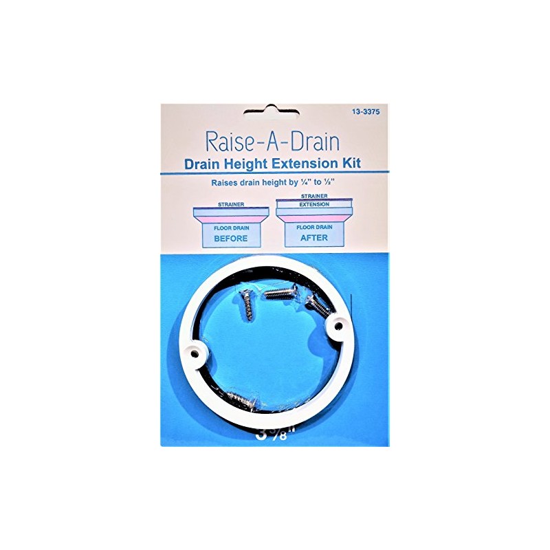 Drain Height Extension Kit, 3-3/8" Center-to-Center Screw Holes, 4" Diameter