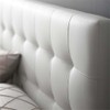 Hawthorne Collections Queen Vinyl Tufted Panel Headboard in White