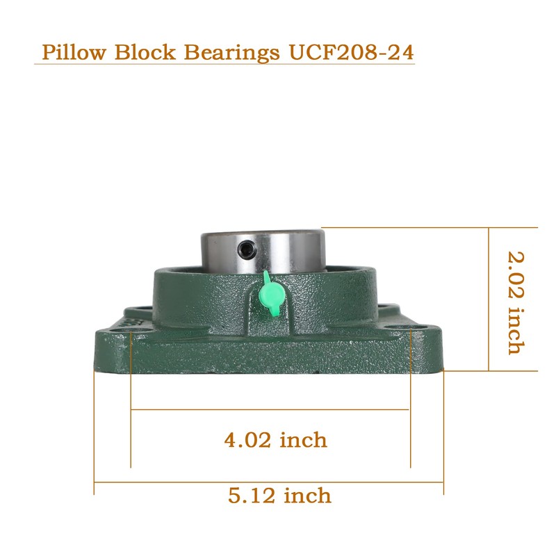 kimllier 2Pcs UCF208-24 1-1/2 Inch Bore Bearings Iron & Steel