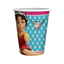 Party Factory 'Heidi' 10 Paper Cups, 250 ml, Colourful, Disposable Cups, Party Cups for Children's Birthday or Theme Party
