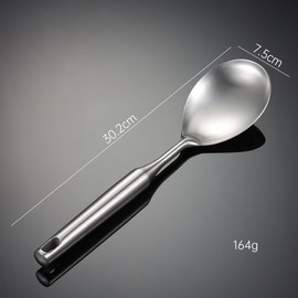 Rice Scooper Spoon Stainless Steel Serving Ladle，Dinner Spoon Serving Spoon, 304 Stainless Steel 12.5 Inch Premium Brushed Stainless Steel Large Serving Spoon Kitchen Tool