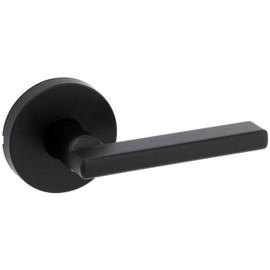 Kwikset 720HFLRDT-514 Halifax Lever with Round Rose Passage Door Lock with 6AL Latch and RCS Strike Iron Black Finish