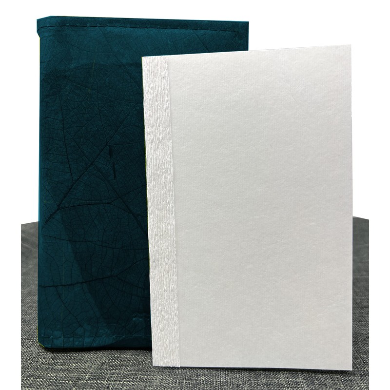 NELUHA Notebook A5 Blank Refillable Teak Leaves Vegan Sustainable Leather