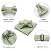 HISDERN Bow Tie with Pocket Square for Men Plain Adjustable