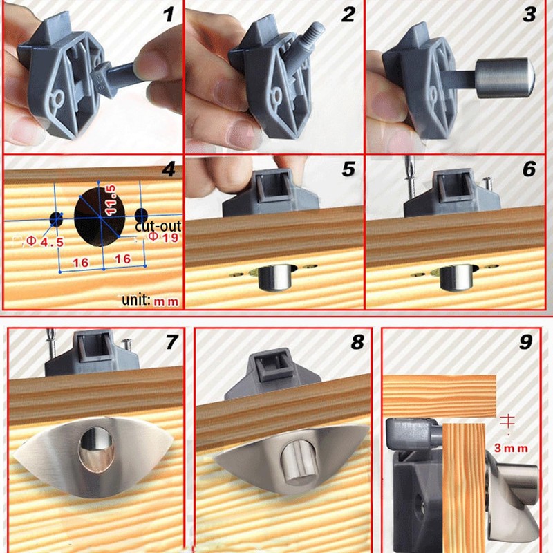 MTSmart RV Push Button Door Catch Lock for Motorhome Caravan