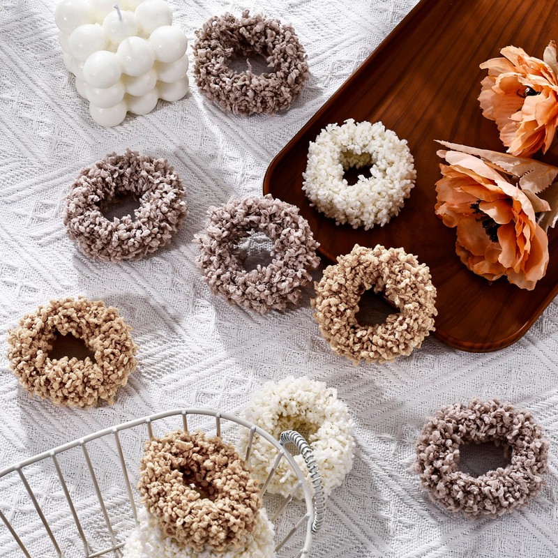 12-Piece Plush Scrunchies Hair Ties for Women