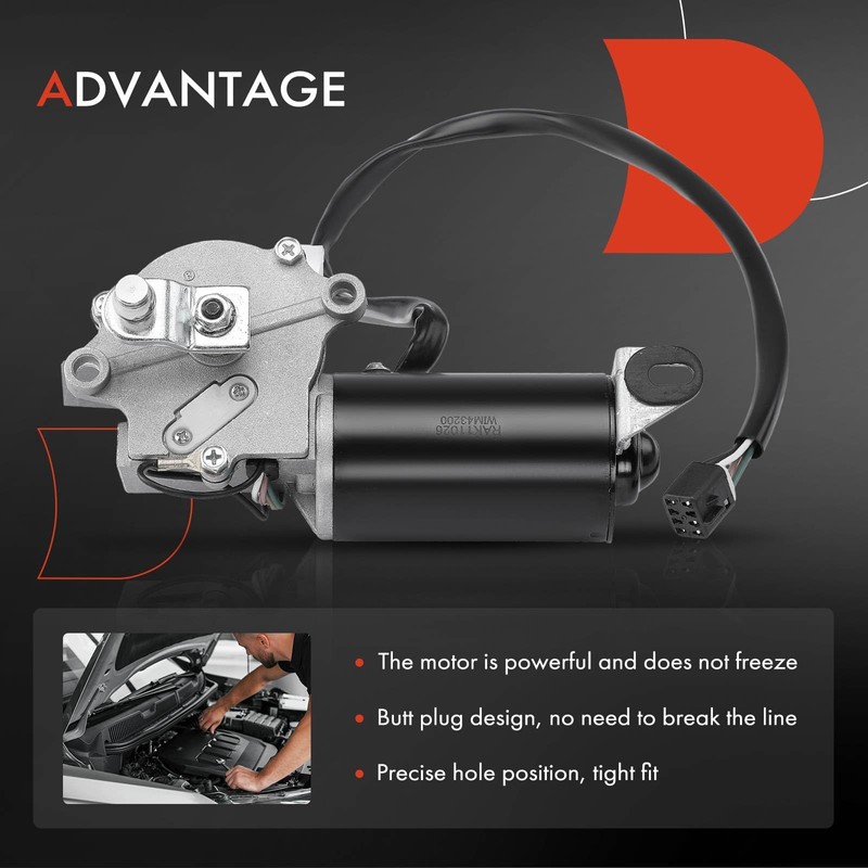 A-Premium Front Windshield Wiper Motor Compatible with Jeep YJ Series
