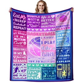 Basketball Blanket Basketball Gifts for Girls Women Soft Flannel Basketball Throw Blankets Sport Ball Basketball Accessories Gifts for Basketball Team Coach Basketball Lover Kids Adults 50"X40"
