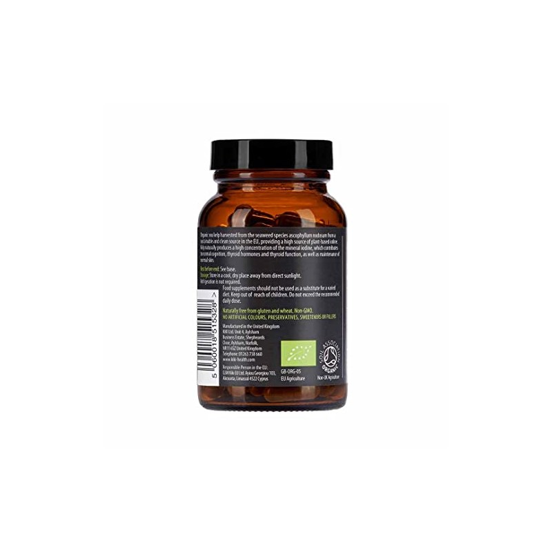 KIKI Health Organic Sea Kelp - 90 Capsules, 500mg |