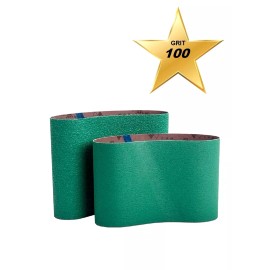 Bona AAS860077810 GREEN Ceramic 8" Sanding Belts 7-7/8" x 29-1/2" Qty 5 GRIT 100