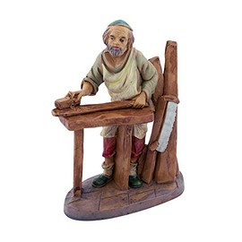 VILLAGE GIFT IMPORTERS 5" Christmas Nativity Collection - 36 Different Statues - Traditional Nativity Figures with New Merchants! - Hand-painted and Made in Italy (Carpenter)