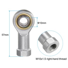 QUARKZMAN 4 Pieces SI10T/K 10mm Joint Head Bearing M10 x 1.5 Internal Thread Right Cast Iron Joint Joint Joints with Lock Nut